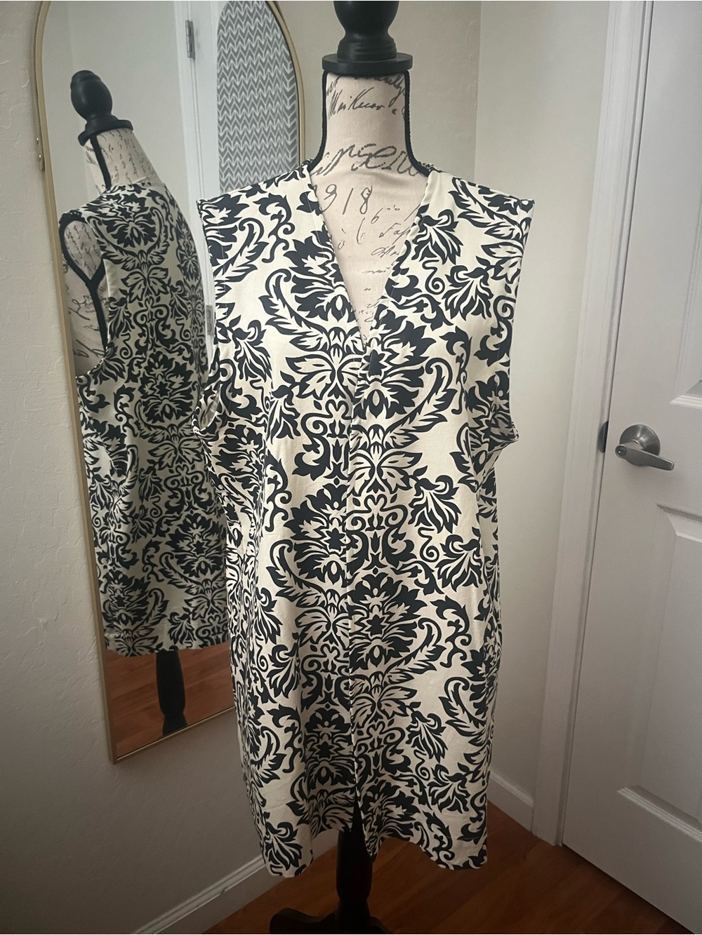 Black and White Damask Vest